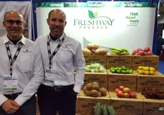 Brothers Ricardo (left) and Jose Roggiero (right) of Freshway Produce. The company specializes in malanga and other tropical produce.